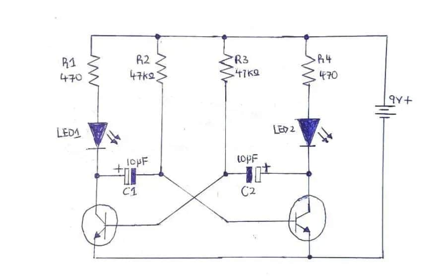 Prosty schemat migającej diody LED - jak zrobić własny układ elektroniczny